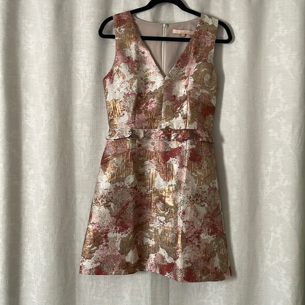 Hutch Size 4 Metallic Cocktail Dress - Pink/Gold